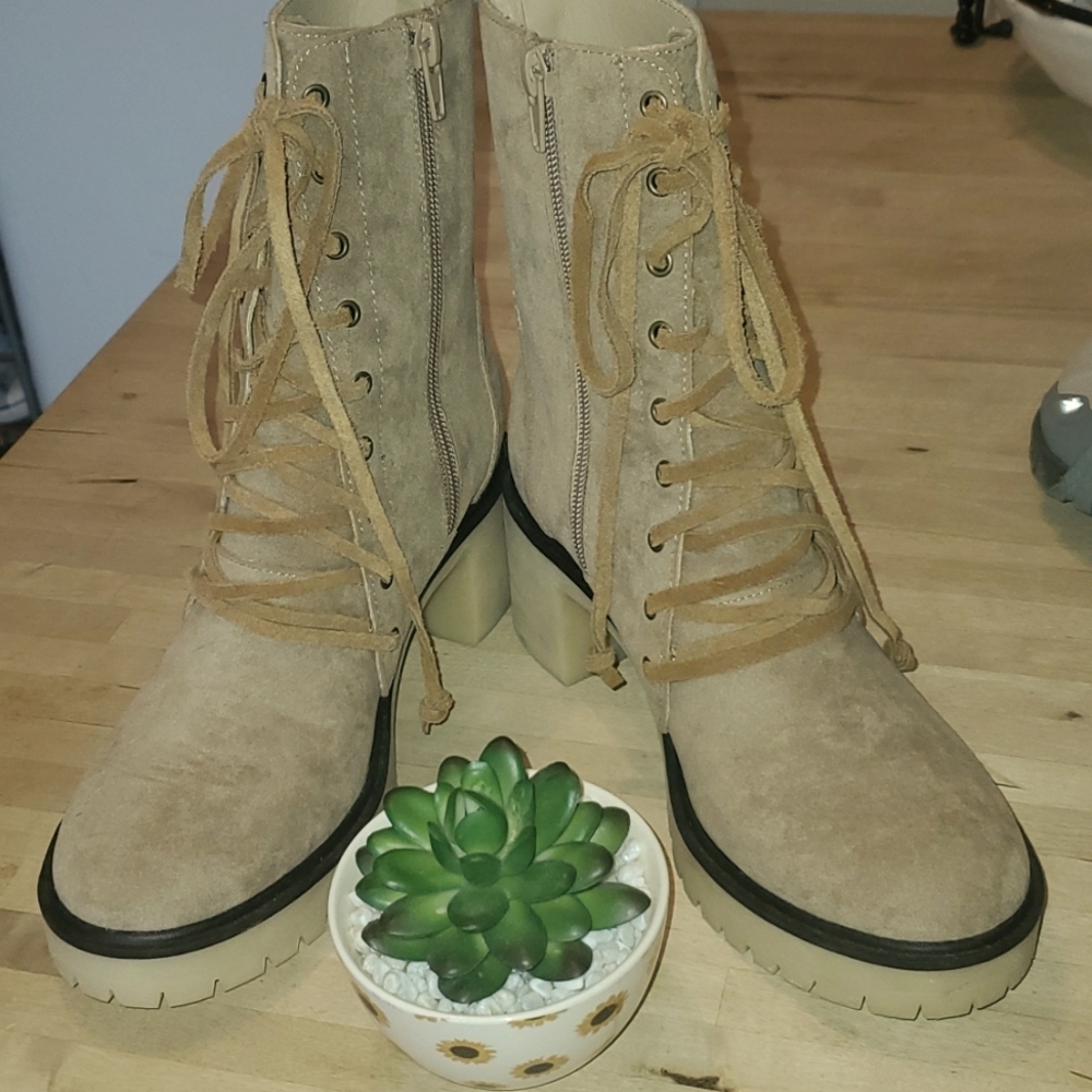 Mi.im Faux Suede Combat Boots